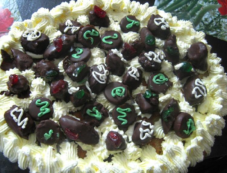 Torta de chocolate rellena con mousse de menta