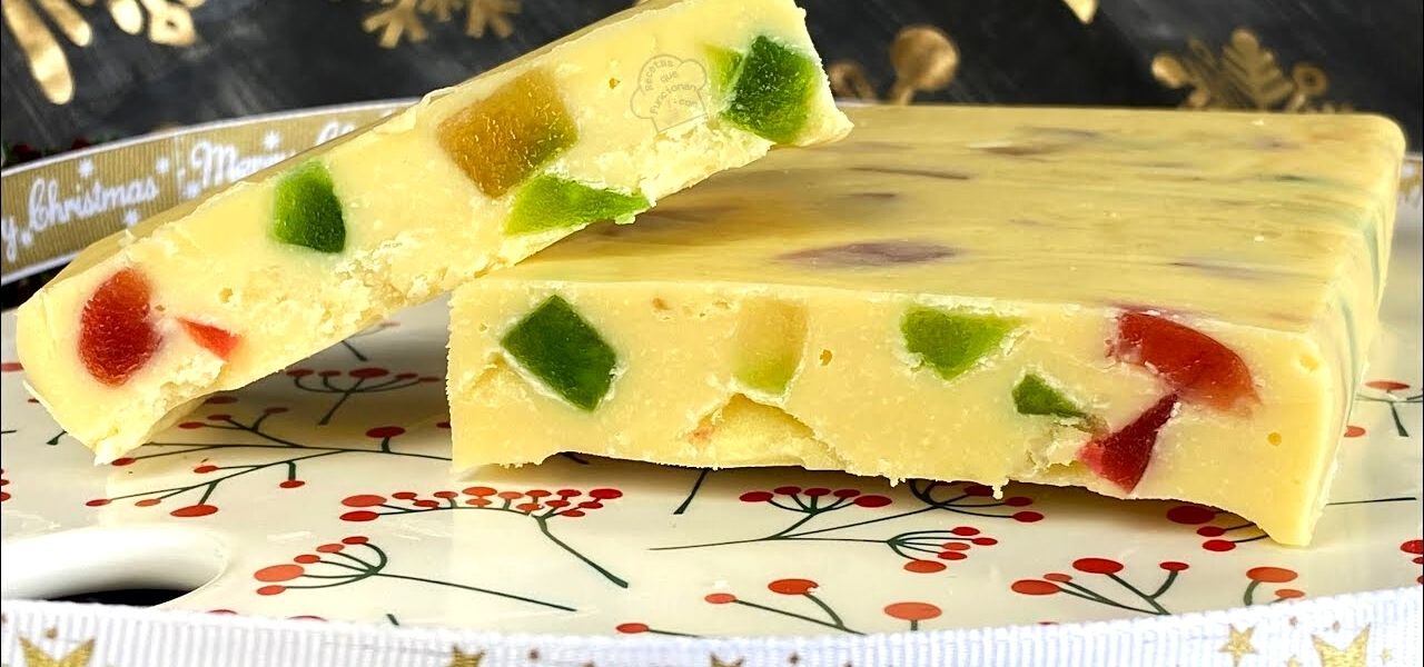 Turrón de fruta y chocolate - 3 ingredientes y sin comprar molde