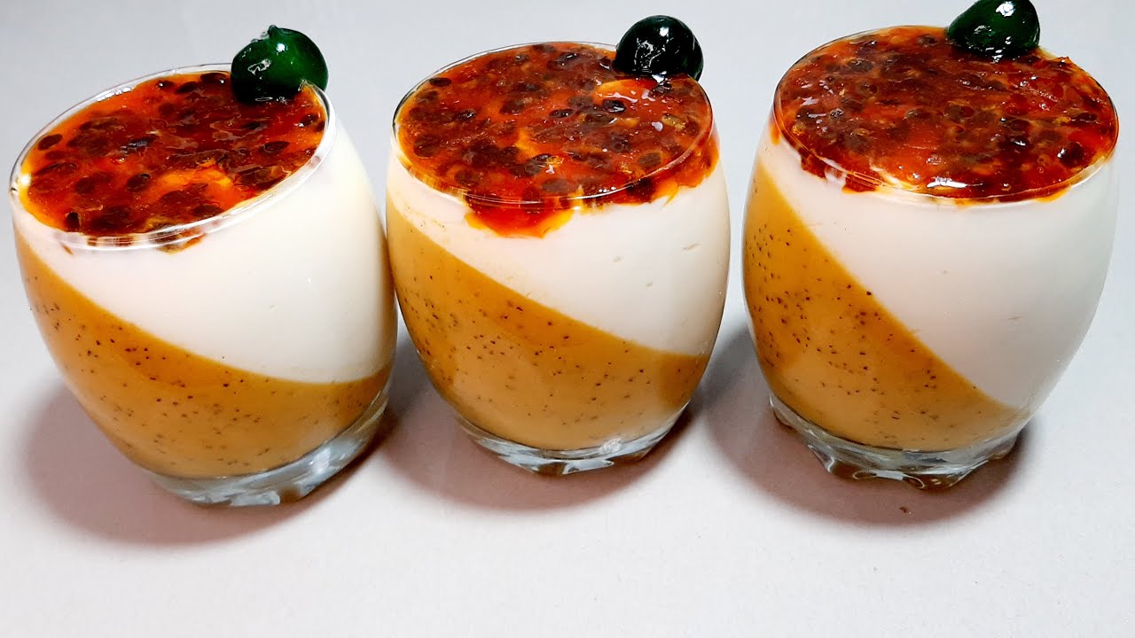 Panna Cotta de Maracuyá y queso (poste fácil)