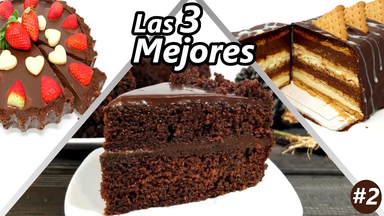 3 receta fáciles de TARTAS de CHOCOLATE