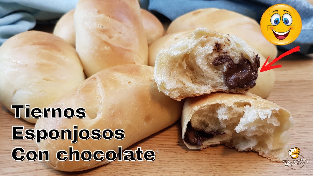 Ricos bollitos de leche con crema de cacao