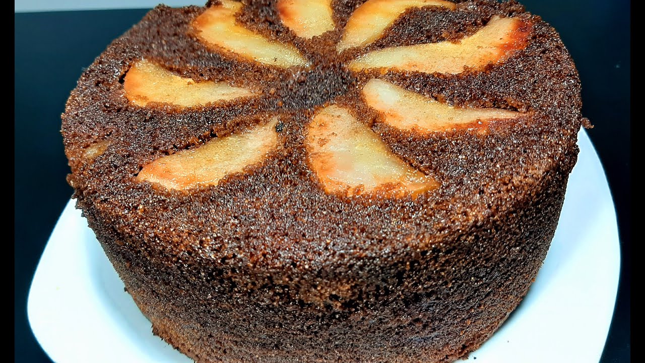 Torta Humeda Integral de chocolate y peras