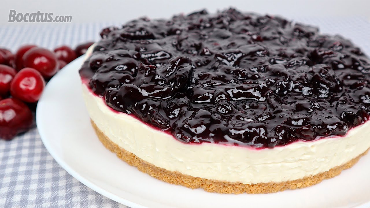 Tarta de Queso con Chocolate blanco y Cerezas