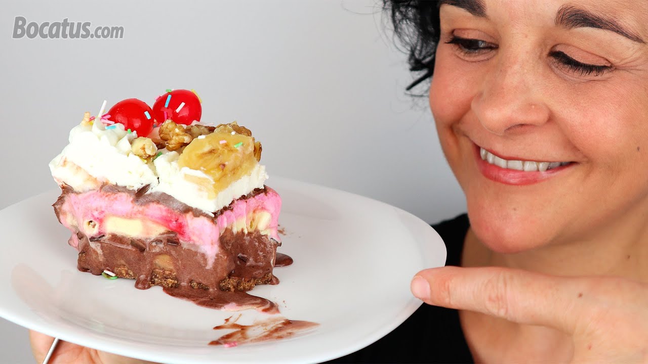 Tarta helada banana split