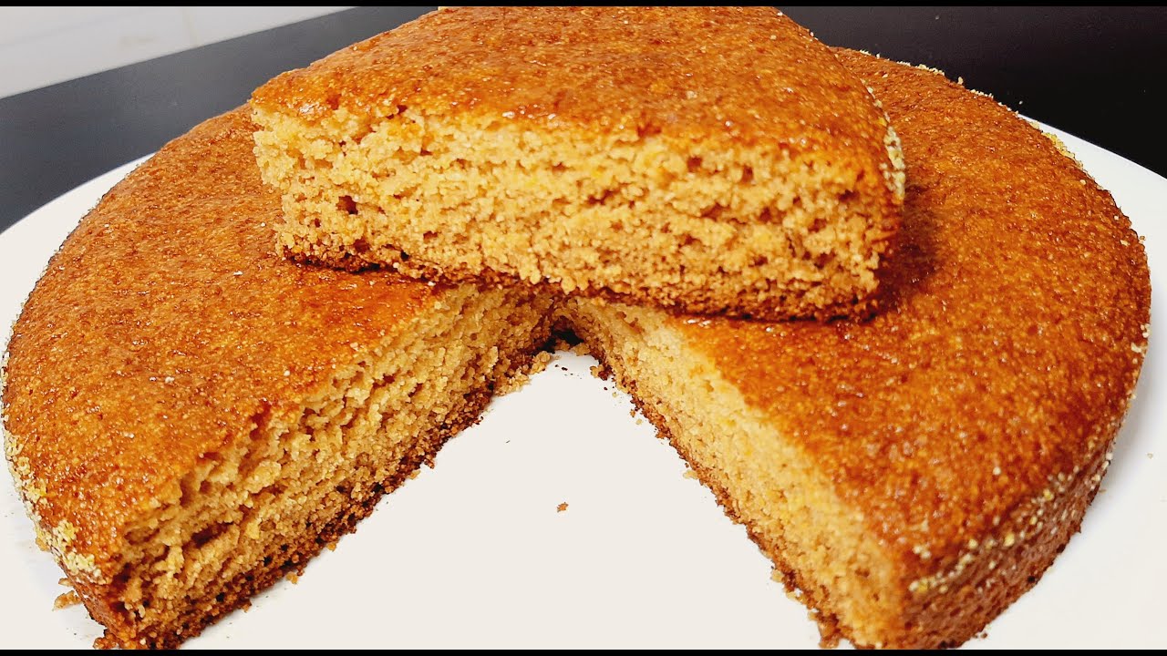 Torta o bizcocho de maiz sin huevos ni materia grasa