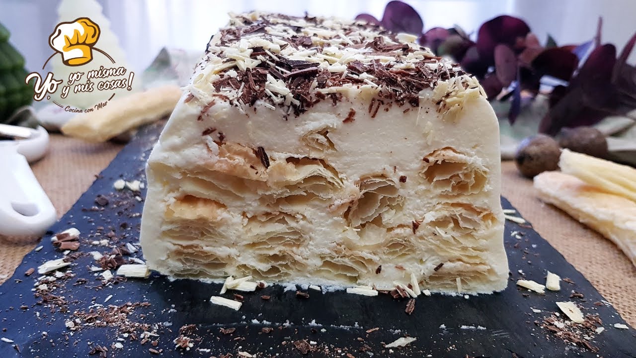 Postre Milhojas ESCONDIDO en una crema de queso