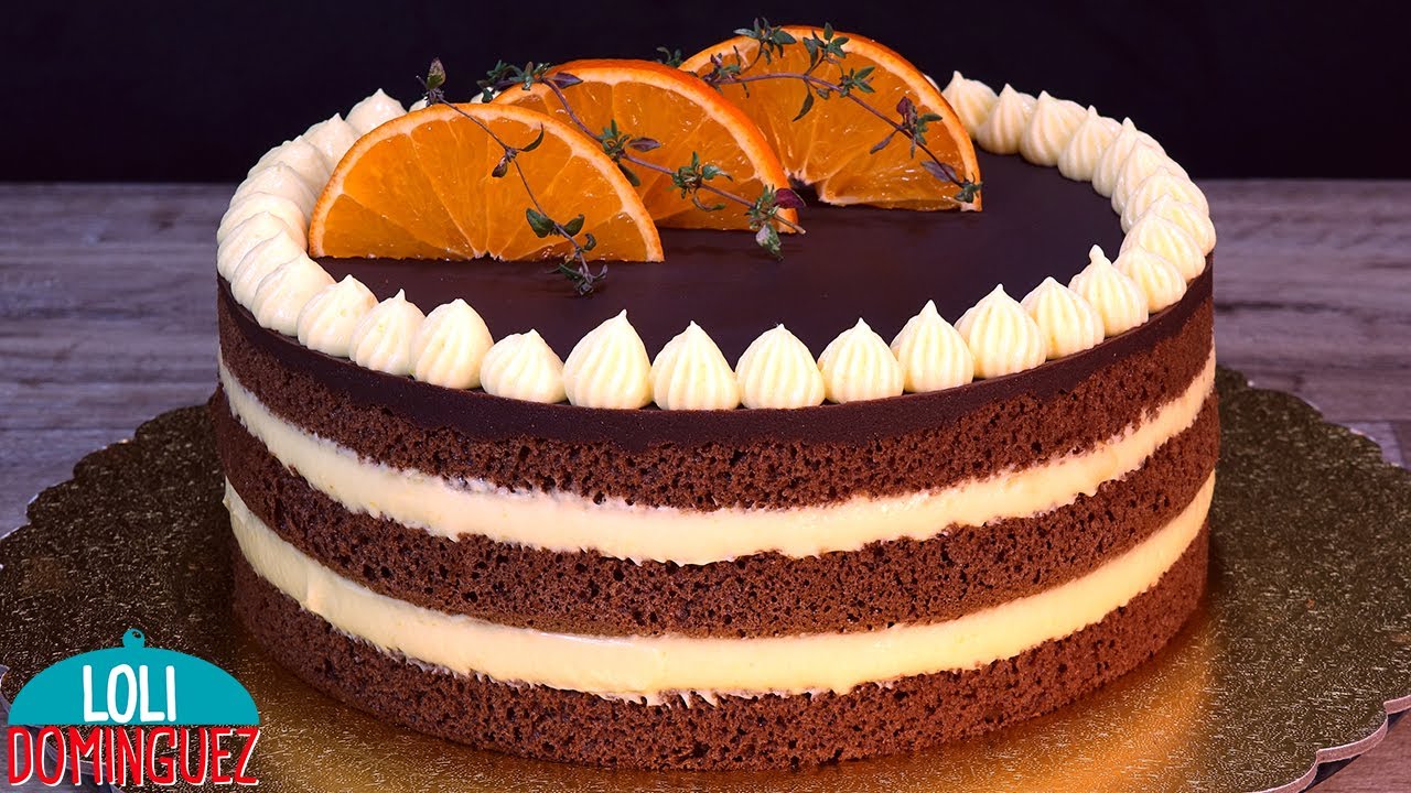 Tarta de chocolate y naranja tierna y jugosa