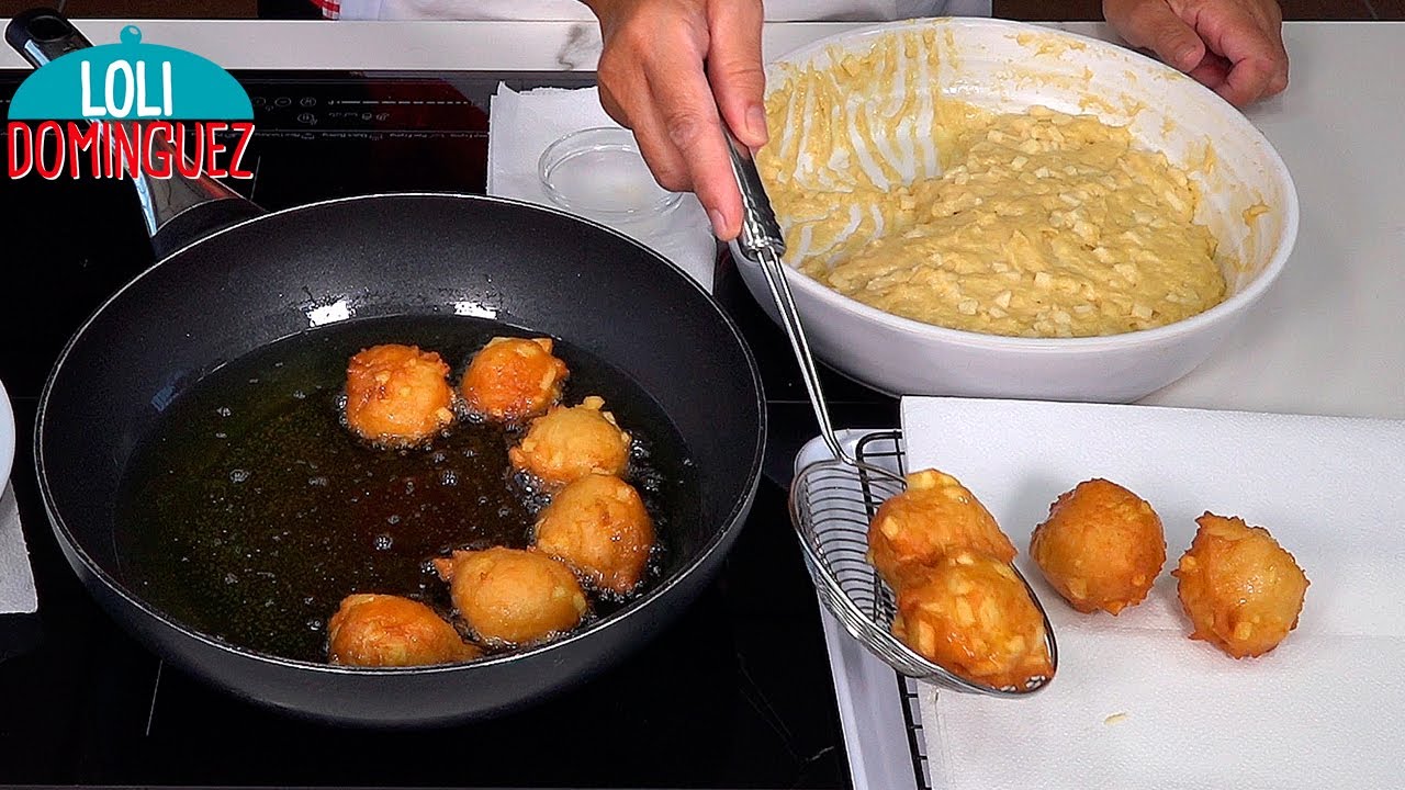 Buñuelos económicos de manzana
