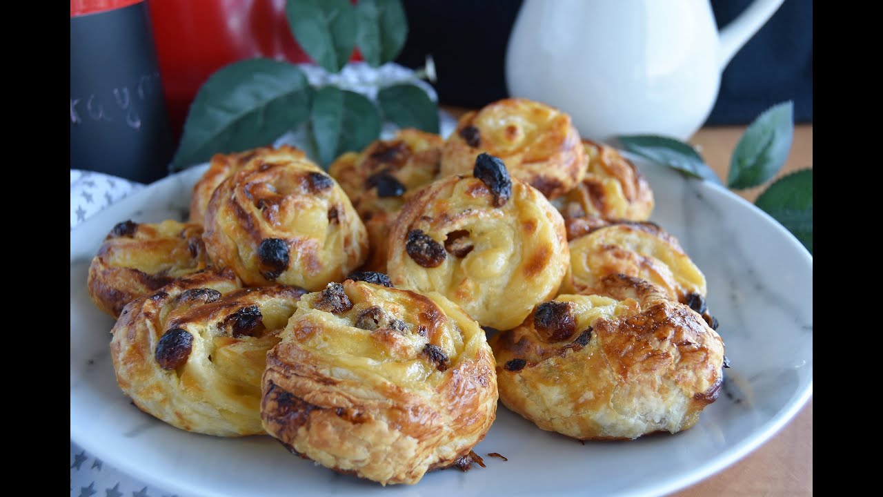Caracolas de hojaldre con crema pastelera