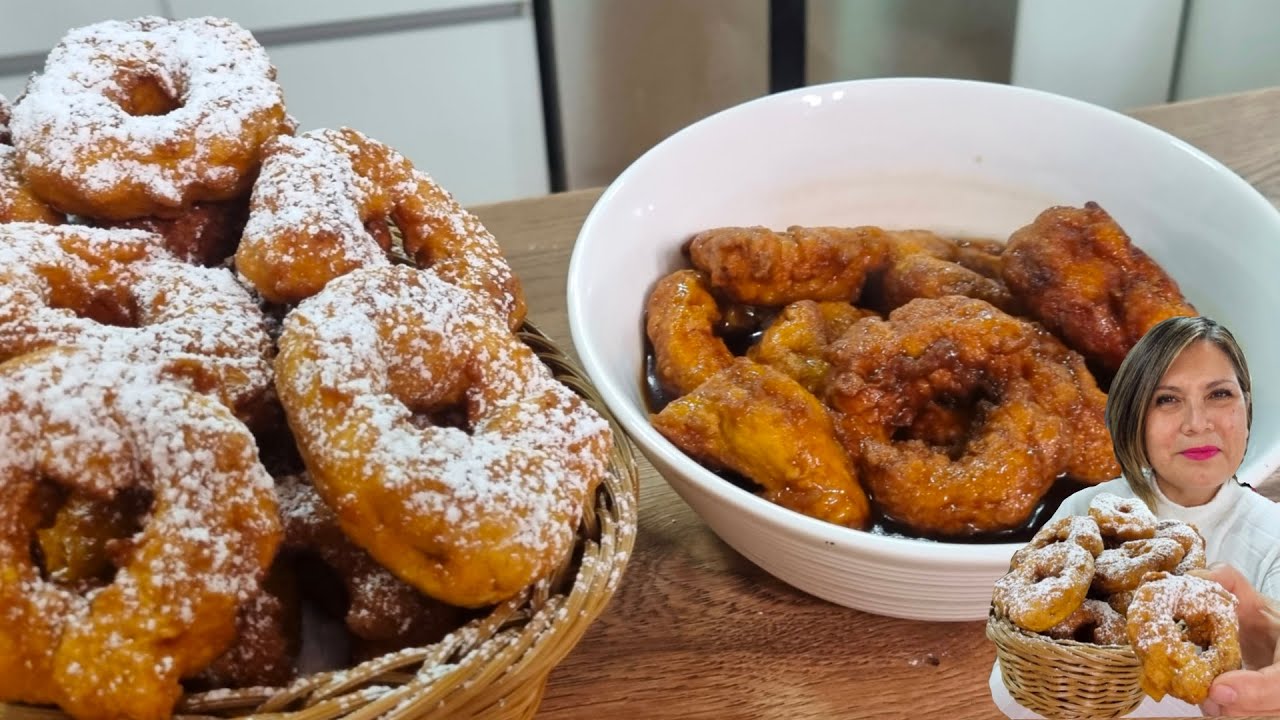 Picarones fritos y Picarones con Chancaca