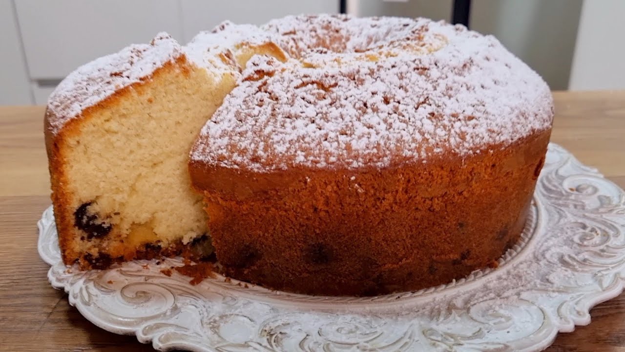 Bizcocho de vainilla con chispas de chocolate blanco