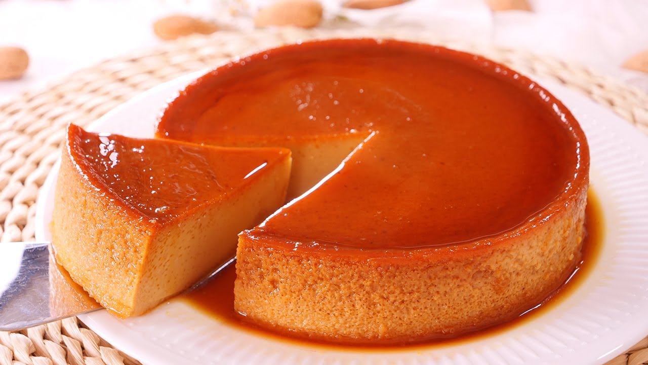 Flan de turrón sin horno